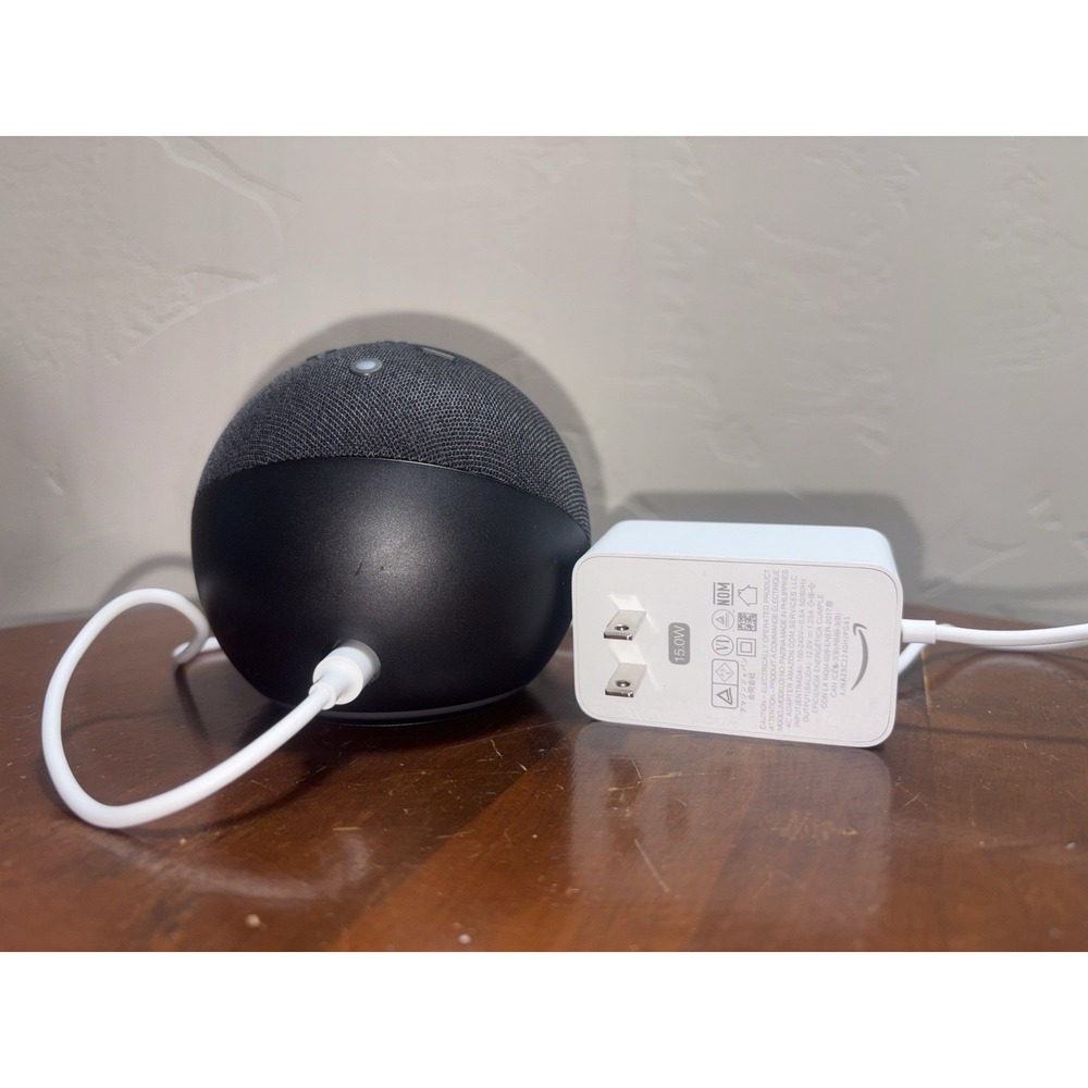 Amazon Echo Dot 5th Gen Smart Speaker Black Charcoal with 15W Power Cord Works